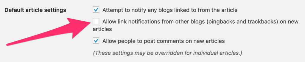 Disabling pingbacks in WordPress