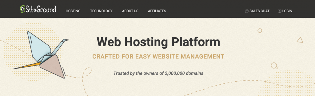 SiteGround web hosting.