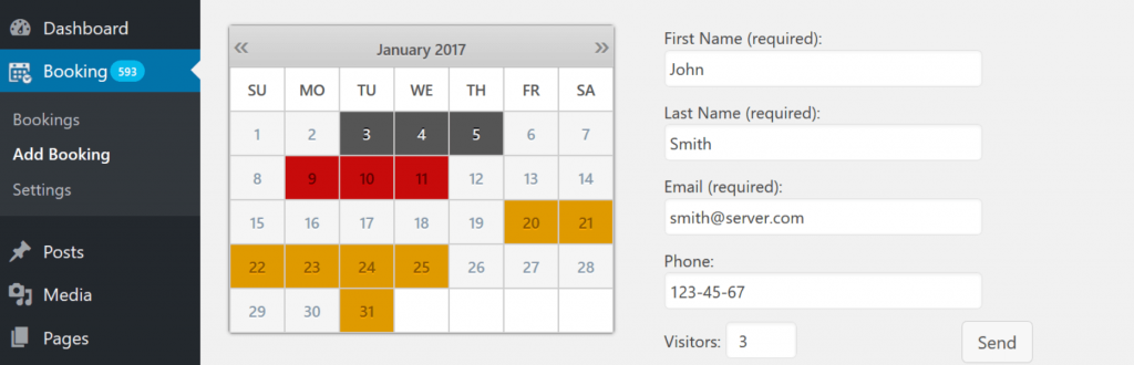 The WordPress booking calendar plugin.