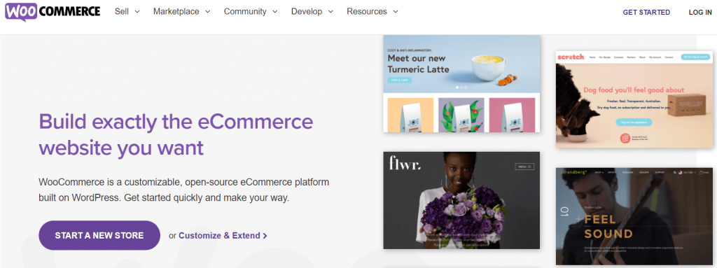The WooCommerce homepage.
