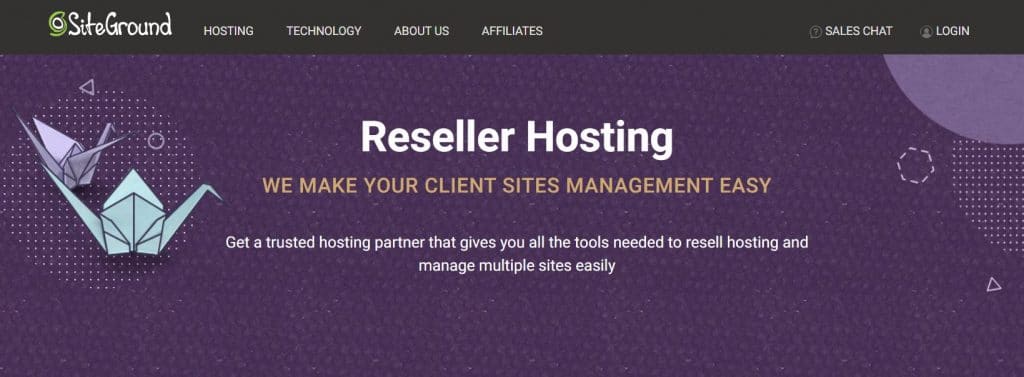 Reseller hosting is designed for web developers and agencies who want to sell hosting to their clients.