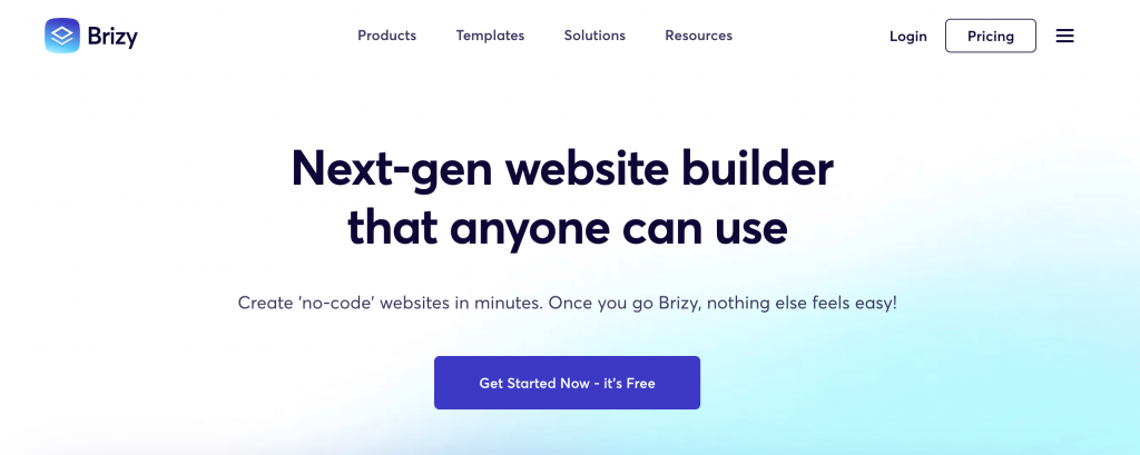 The Brizy website builder.