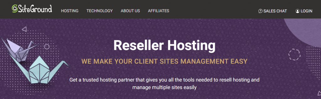 SiteGround reseller hosting. 