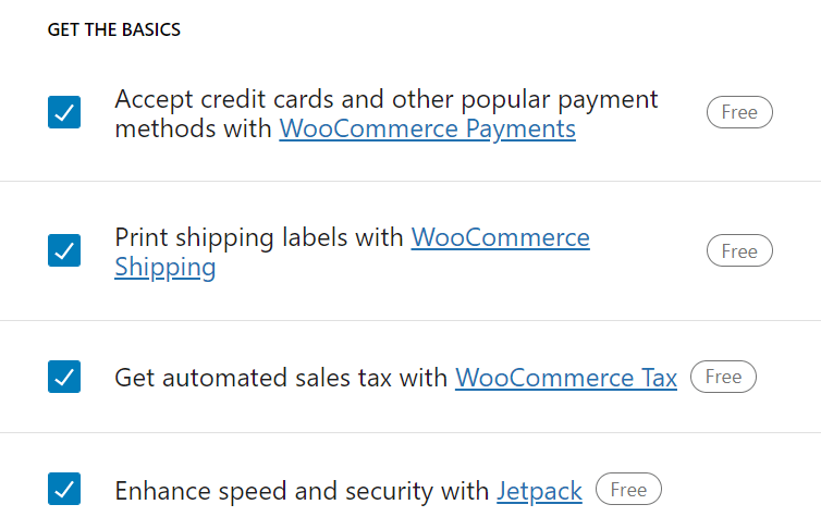 The basic features available in WooCommerce