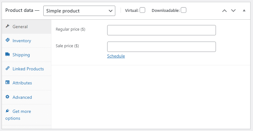 The Product data box in WooCommerce