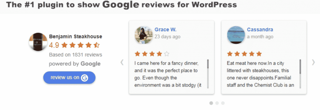 Plugin for Google reviews