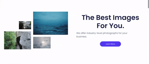 A GIF of an example landing page created with Elementor.
