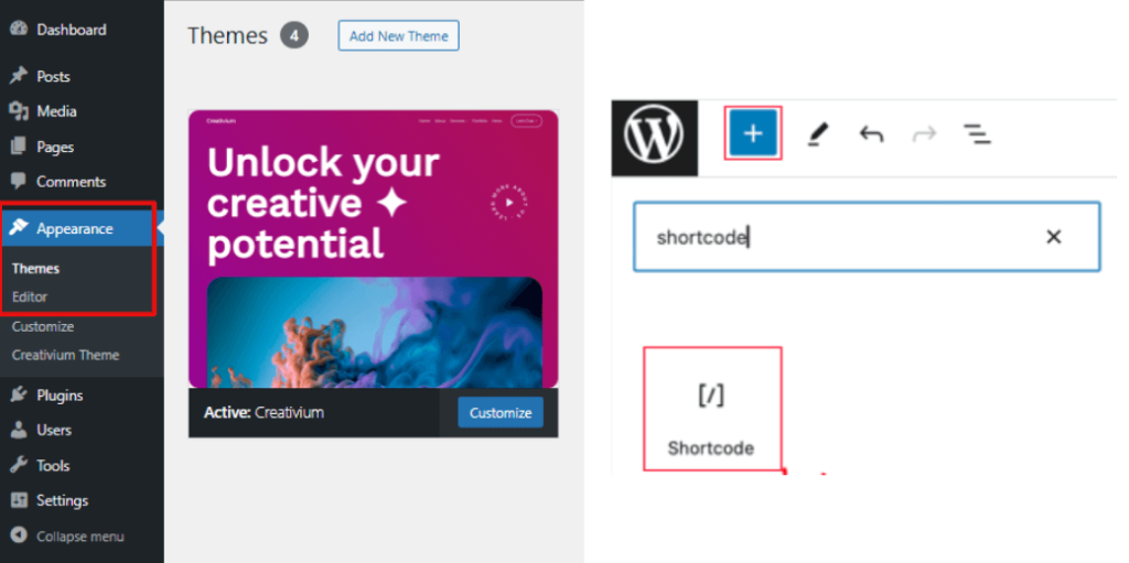 Adding Shortcode in WordPress